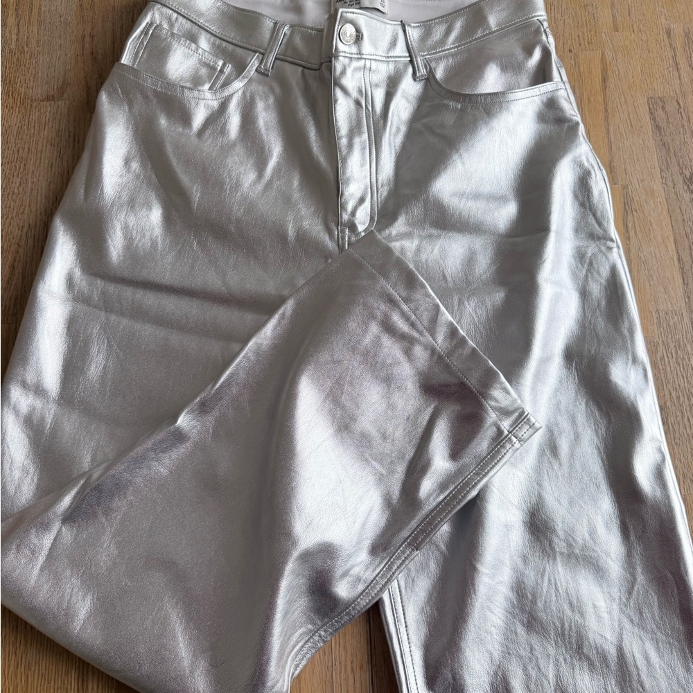 SOLD Abercrombie & Fitch Silver High Rise Vegan Leather Pants